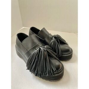 By Malene Birger tassel black platform loafer goth edgy punk 37